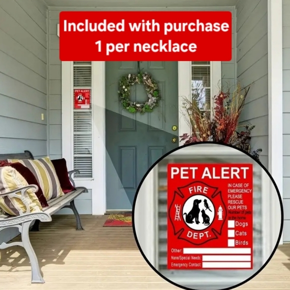 Dog Paw Necklace & Free Pet Alert Sticker TWO LEFT! - Picture 4 of 4